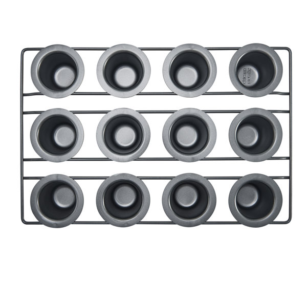 Chicago Metallic Professional 12Cup NonStick MiniPopover Pan, Grey